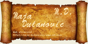 Maja Dulanović vizit kartica